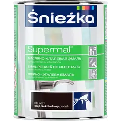 ემალი ზეთოვან-ფთალური Sniezka Supermal RAL8017 800 მლ პრიალა შოკოლადისფერი — ზეთის საღებავი
