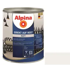 ემალი ანტიკოროზიული Alpina Direkt Auf Rost Matt თეთრი 0.75 ლ — ანტიკოროზიული საღებავი