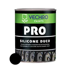 ზეთოვანი საღებავი Vechro Pro Silicone Duco Satin 750 მლ შავი — ზეთის საღებავი