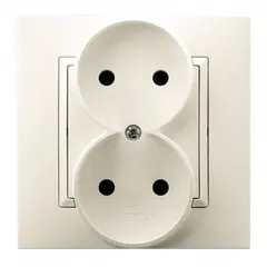 როზეტი OSPEL 2 82x82x45 ბეჟი — როზეტები და ჩამრთველები