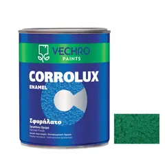 ემალი ანტიკოროზიული ლითონისთვის Vechro Corrolux hammered N 70 მწვანე ნახევრად პრიალა 750 მლ — მეტალის საღებავები