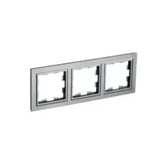 ჩარჩო  IEK BR-M32-K46 BRITE 3 უნივერსალური ნაცრისფერი — როზეტები და ჩამრთველები