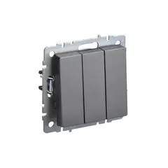 ჩამრთველი ჩარჩოს გარეშე IEK BRITE 3 10A VS10-3-0-BrS — როზეტები და ჩამრთველები