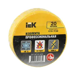 იზოლენტა IEK ყვითელი 20 მ — საიზოლაციო ლენტი