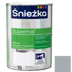 ემალი ზეთოვან-ფთალური Sniezka Supermal 800 მლ პრიალა ფოლადისფერი — ზეთის საღებავი
