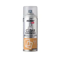 სპრეი ლაქი გამჭვირვალე Evochem Minos Clear Varnish Spray 400 მლ პრიალა — სპრეი საღებავი