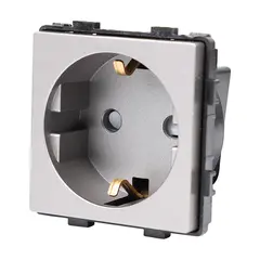 როზეტი ჩარჩოს გარეშე Socket Style 16A დამიწებით და შტორებით ნაცრისფერი — როზეტები და ჩამრთველები