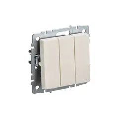ჩამრთველი ჩარჩოს გარეშე IEK BRITE 3 10A VS10-3-0-BrB — როზეტები და ჩამრთველები