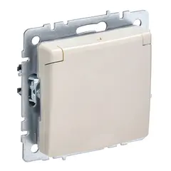 როზეტი IEK BRITE 16A IP44 RSbsh10-3-44-BrB დამიწებით ჩარჩოს გარეშე — როზეტები და ჩამრთველები