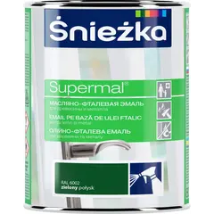 ემალი ზეთოვან-ფთალური Sniezka Supermal RAL6002 800 მლ პრიალა მწვანე — ზეთის საღებავი