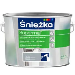 ემალი ზეთოვან-ფთალური Sniezka Supermal RAL7001 2.5 ლ პრიალა ფოლადისფერი — ზეთის საღებავი
