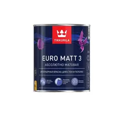 საღებავი ინტერიერის Tikkurila Euro Matt 3 0.9 ლ Base A მქრქალი — მეტალის საღებავები