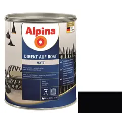 ემალი ანტიკოროზიული Alpina Direkt Auf Rost Matt შავი 0.75 ლ — ანტიკოროზიული საღებავი