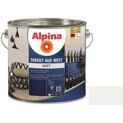 ემალი ანტიკოროზიული Alpina Direkt Auf Rost Matt თეთრი 2.5 ლ — ანტიკოროზიული საღებავი