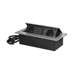 დამაგრძელებელი მაგიდის ORNO 2 1.5მ Schuko USB-A C ვერცხლისფერი — დამაგრძელებელი და გადამყვანები