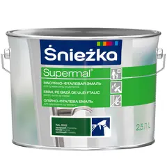 ემალი ზეთოვან-ფთალური Sniezka Supermal 2.5 ლ პრიალა მწვანე — ზეთის საღებავი