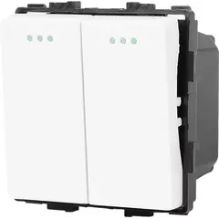 ჩამრთველი Socket Style 2 მექანიკური ორიანი 2G-2W თეთრი — როზეტები და ჩამრთველები