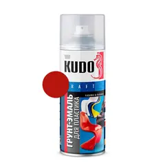 გრუნტი-ემალი პლასტმასისთვის Kudo KU-6006 520 მლ წითელი — სპრეი საღებავი