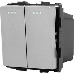 ჩამრთველი Socket Style 2 მექანიკური ორიანი 2G-2W ნაცრისფერი — როზეტები და ჩამრთველები