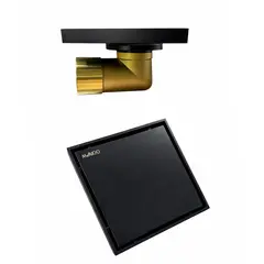 ორმხრივი საშხაპე ტრაპი McPoloo Matt Black 15X15 სმ — ტრაპი