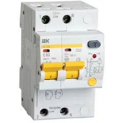 დიფერენციალური ავტომატი AD12M 2R S63 30mA IEK — დიფერენციალური გამომრთველელი