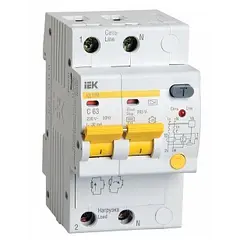 დიფერენციალური ავტომატი AD12M 2R C50 30mA IEK — დიფერენციალური გამომრთველელი