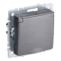 როზეტი IEK BRITE 16A IP44 RSbsh10-3-44-BrS დამიწებით ჩარჩოს გარეშე — როზეტები და ჩამრთველები