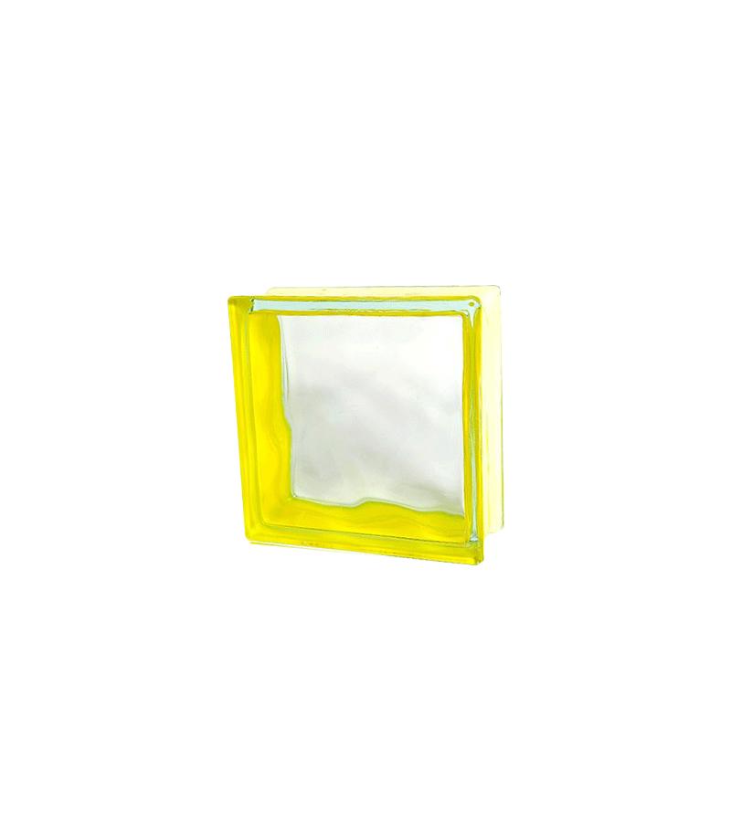 მინის ბლოკი SIDE-YELLOW CLOUDY 190მმ*190მმ*80მმ — მინა-ბლოკი