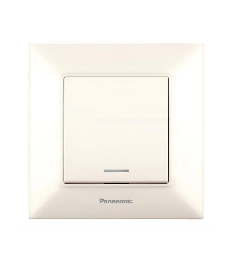 გადამრთველი  PANASONIC ARKEDIA SLIM  განათებით  1-ნი კრემი — როზეტები და ჩამრთველები