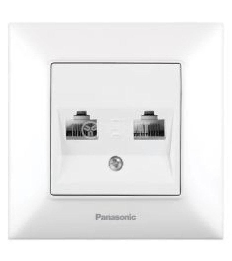 როზეტი PANASONIC ARKEDIA SLIM კომპ. 2-ნი IKILI Data თეთრი — როზეტები და ჩამრთველები