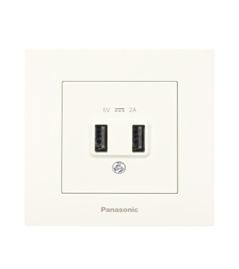 როზეტი USB 5V-2A PANASONIC ARKEDIA SLIM თეთრი WNTC02312WH-EU1 — როზეტები და ჩამრთველები