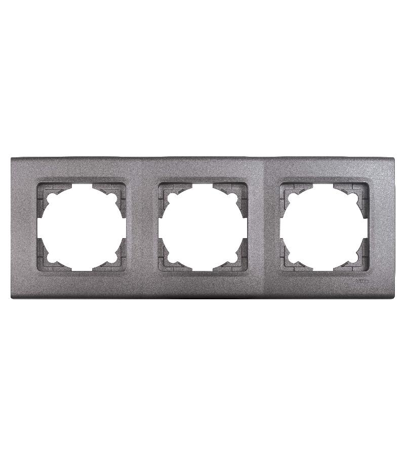 ჩამრთველ-როზეტის კანტი 3-ნი LINNERA GRANIT GRISI #90482003-MD VIKO by Panasonic — როზეტები და ჩამრთველები