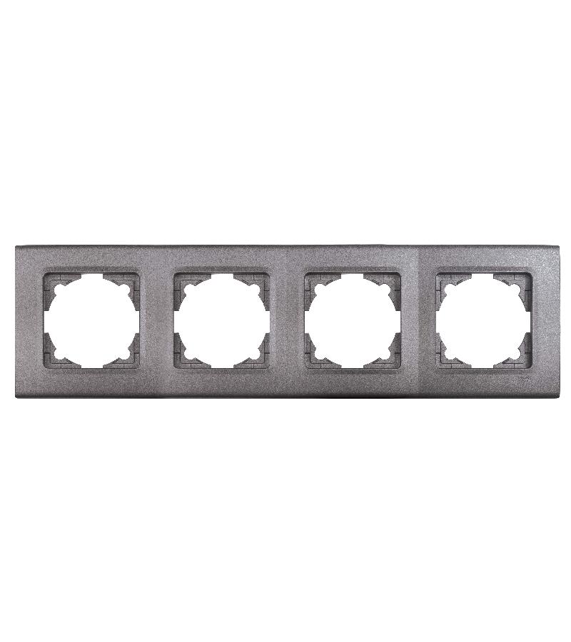 ჩამრთველ-როზეტის კანტი 4-ნი LINNERA GRANIT GRISI #90482004-MD VIKO by Panasonic — როზეტები და ჩამრთველები