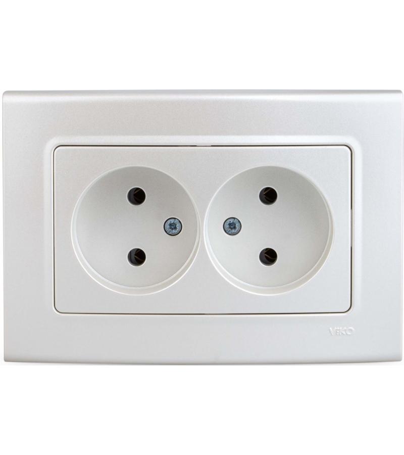 როზეტი  2-ნი  LINNERA LIFE SEDEF BEYAZ   #90403055-MD  VIKO by Panasonic — როზეტები და ჩამრთველები