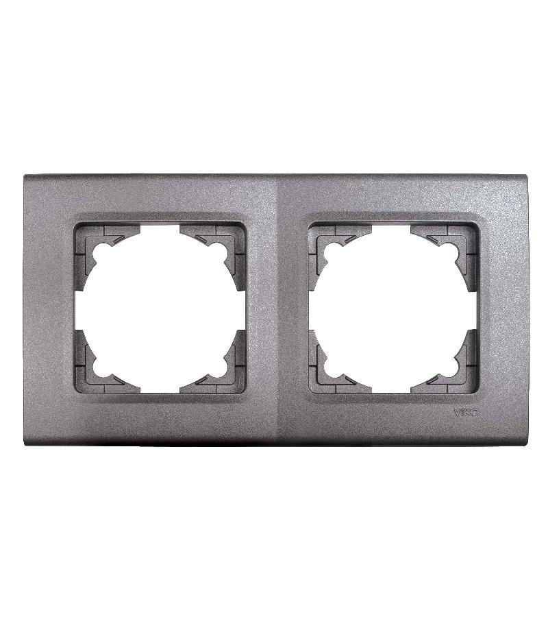 ჩამრთველ-როზეტის კანტი 2-ნი LINNERA GRANIT GRISI #90482002-MD VIKO by Panasonic — როზეტები და ჩამრთველები