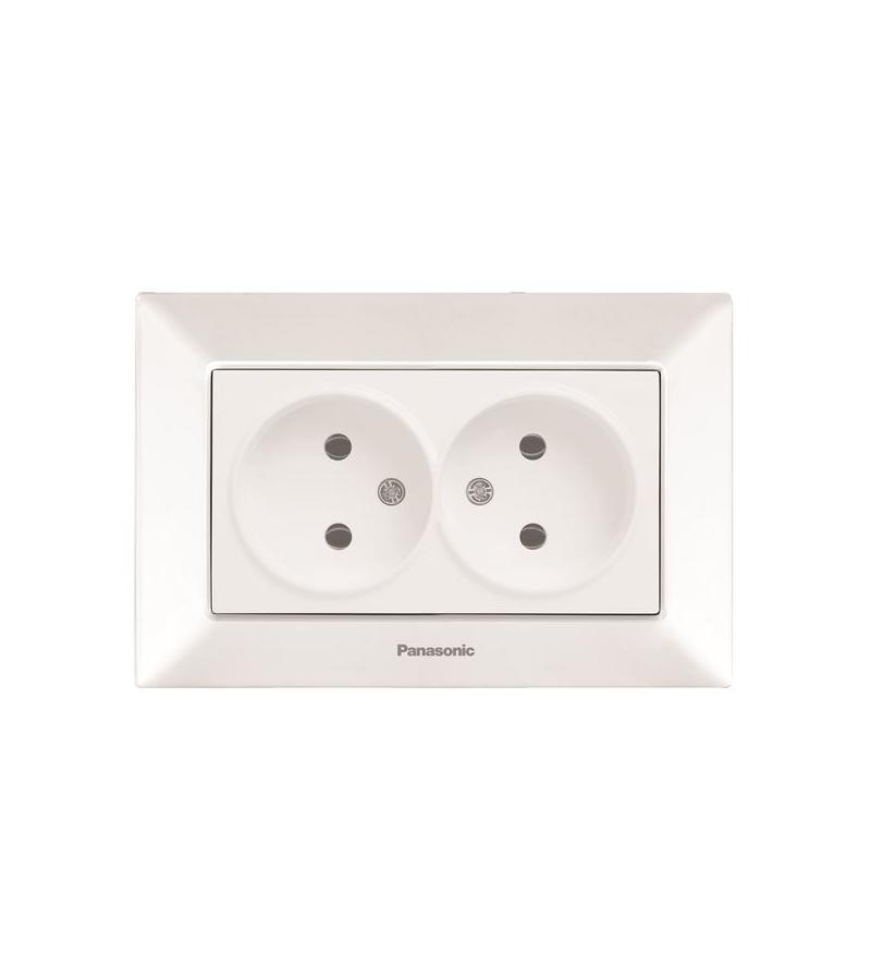 როზეტი PANASONIC ARKEDIA SLIM 2-ნი თეთრი — როზეტები და ჩამრთველები