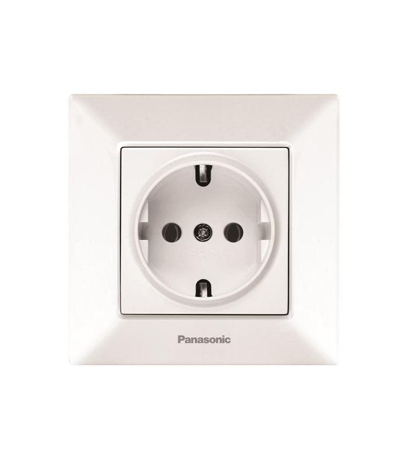 როზეტი  PANASONIC ARKEDIA SLIM  დამიწებით  თეთრი — როზეტები და ჩამრთველები
