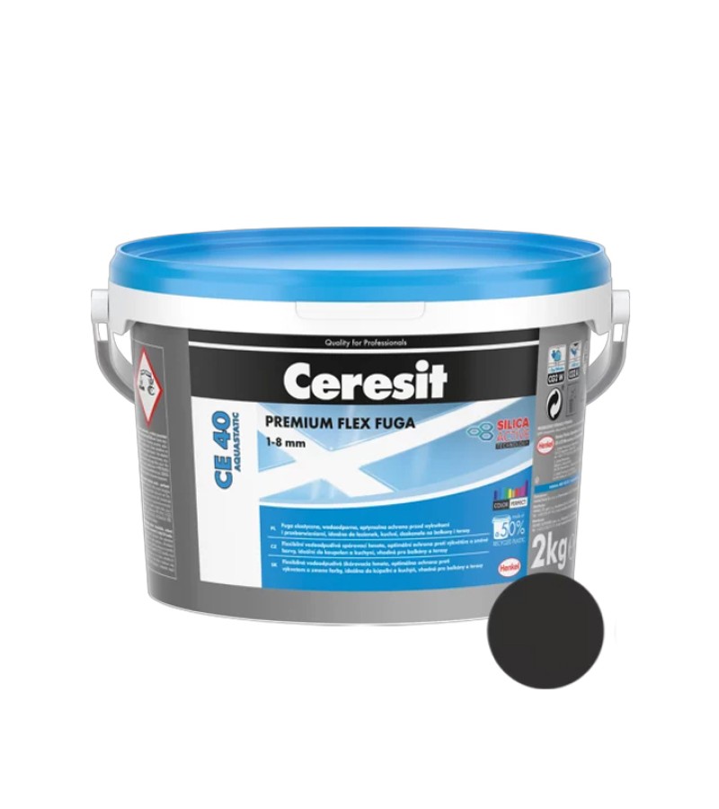ფუგა CE-40 2კგ წყალმდეგი (შავი) CERESIT — ფუგა