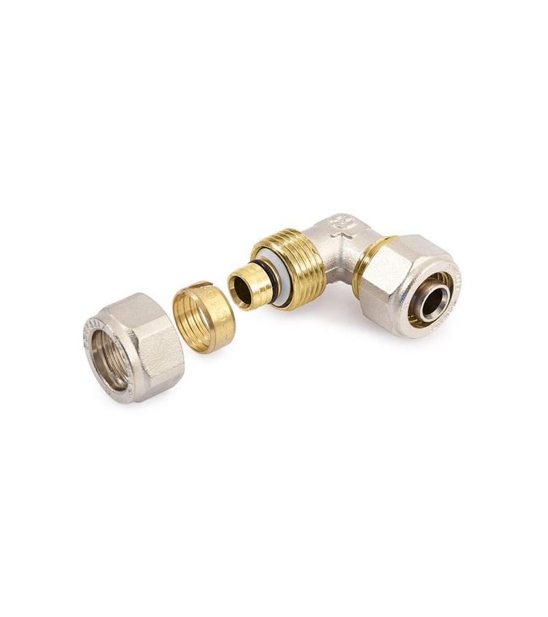 მუხლი თითბერის 16-მმ სისტემა Compr. GENERAL FITTINGS ITALY — წყლის მილების ფიტინგები