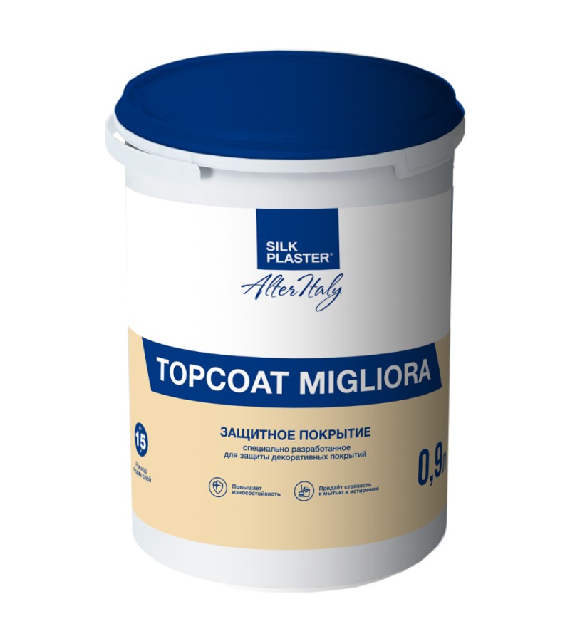 ლაქი დეკორატიული Alteritaly Topcoat Migliora 03-100М 1ლტ მწარ. Silk Plaster — ლაქი