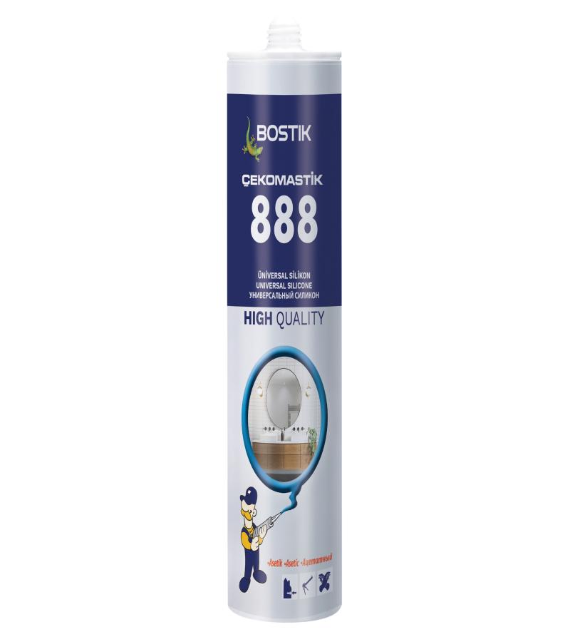 სილიკონი უნივერსალი Cekomastik 888 შავი 280 მლ BOSTIK — სილიკონი და ჰერმეტკი