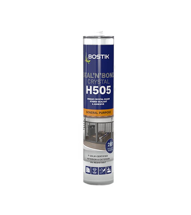 სილიკონი უნივერსალური  H505 Crystal Clear  გამჭირვალე  290 მლ  BOSTIK — სილიკონი და ჰერმეტკი