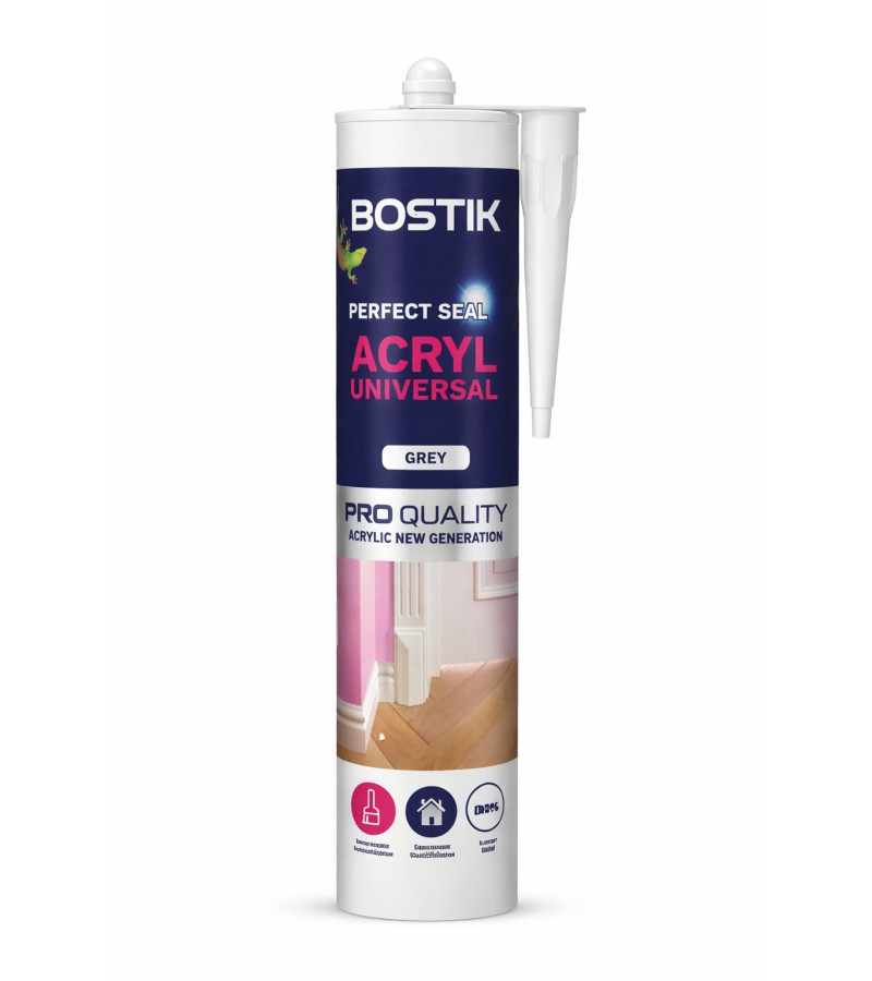 აკრილის მასტიკა Universal Acrylic Sealant ნაცრისფერი 500 გრ BOSTIK — სილიკონი და ჰერმეტკი
