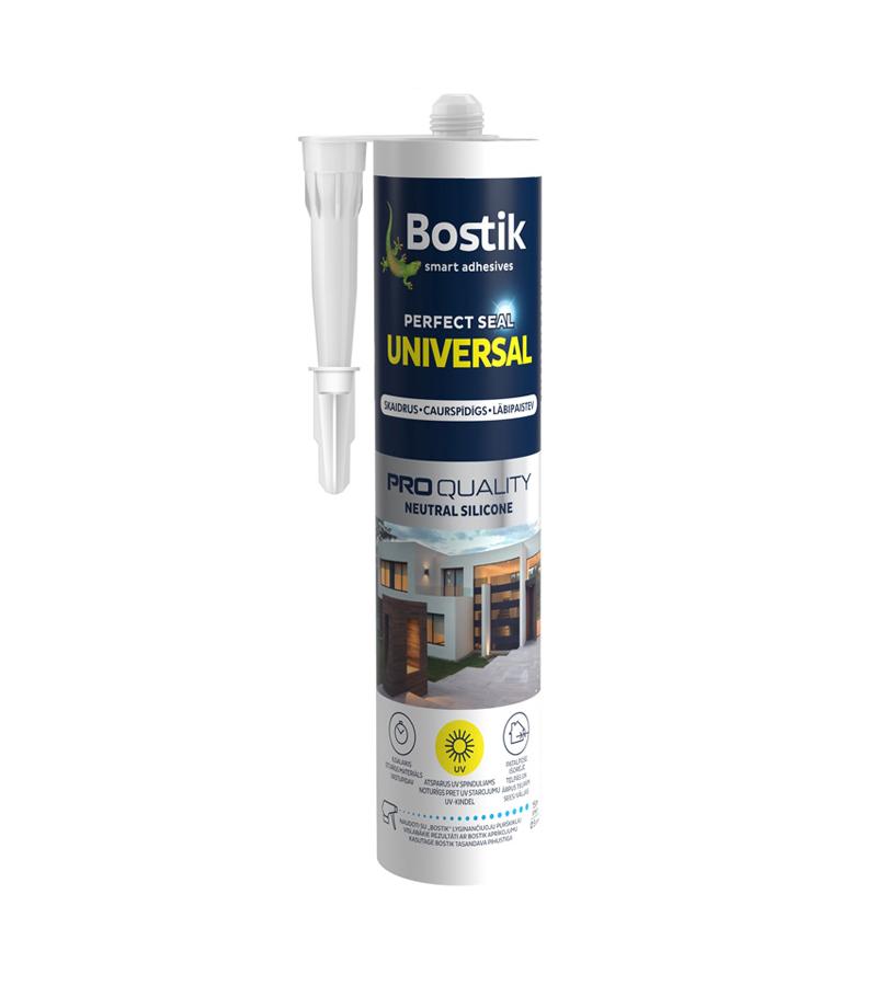 სილიკონი უნივერსალი UNIVERSAL SILICONE თეთრი 300 გრ BOSTIK — სილიკონი და ჰერმეტკი