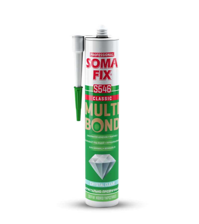 უნივერსალური წებო ჰიბრიდი S546 MULTIBOND HYBRID ADHESIVE Cristal Clear 290 მლ. SomaFix — წებო