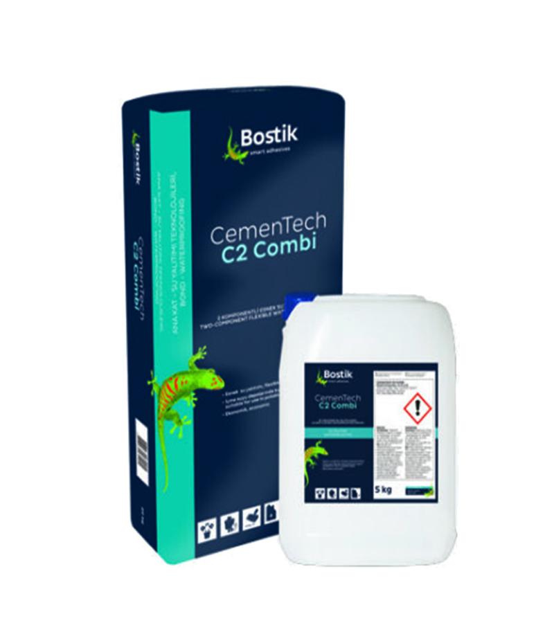 წყალდამცავი შემადგენლობა CemenTech C2 Combi . A+B კომპ. (20კგ+5კგ) 25კგ BOSTIK — თხევადი ჰიდროიზოლაცია