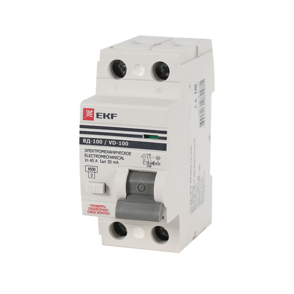 ელექტრო დამცავი UZO 2P 40A/30 MA — დამაგრძელებელი და გადამყვანები