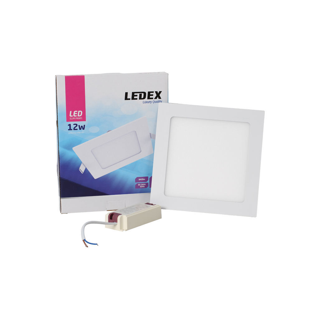 LED პანელური სანათი (კვადრატული) LED Slim Panel Light (Square) 12w 3000K — LED განათება