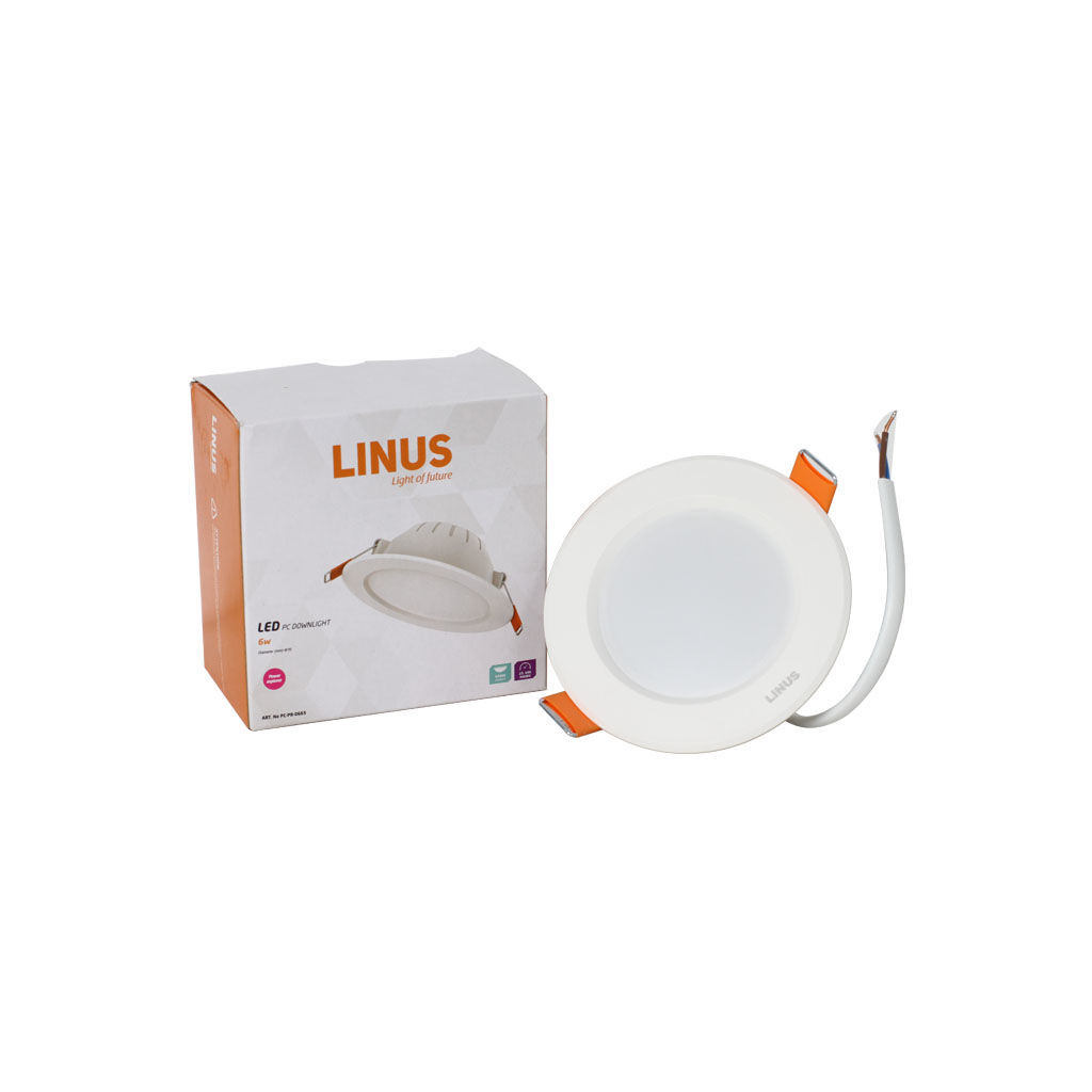 LED ნათურა LINUS PC Downlight 6W 6500K — ნათურა და ვაზნა