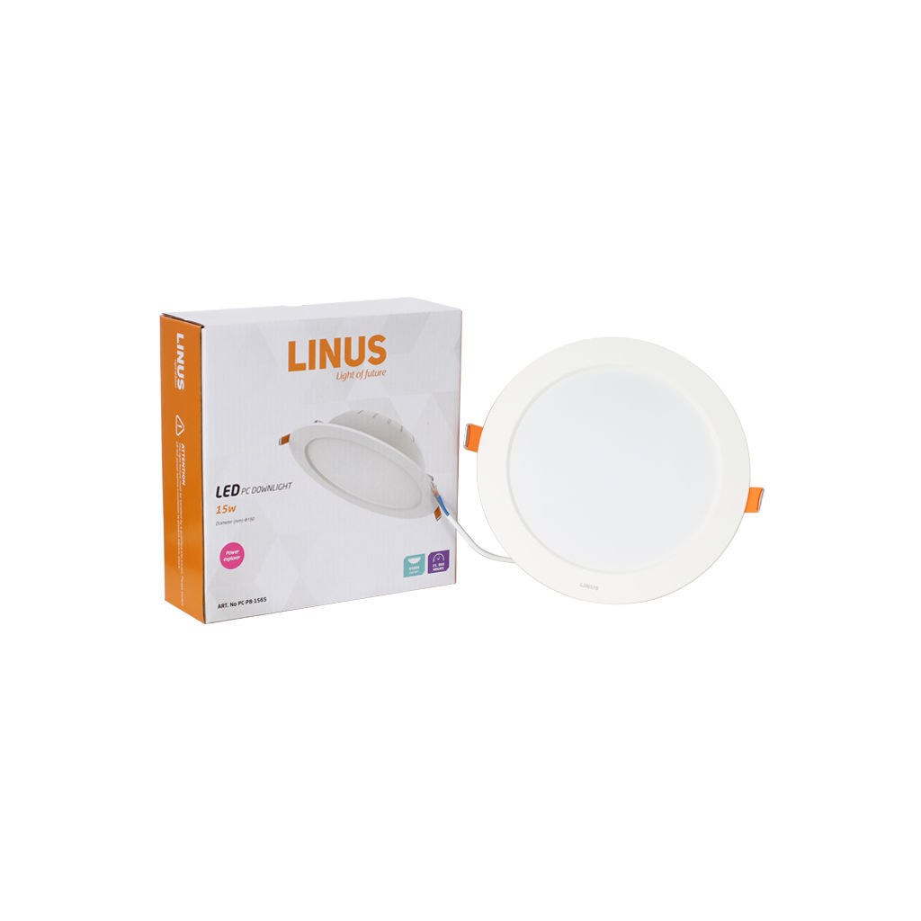 LED ნათურა LINUS PC downlight 15W 6500K — ნათურა და ვაზნა